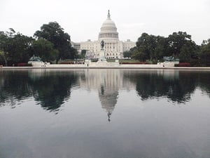 U.S. Capitol in front of the reflecting pool