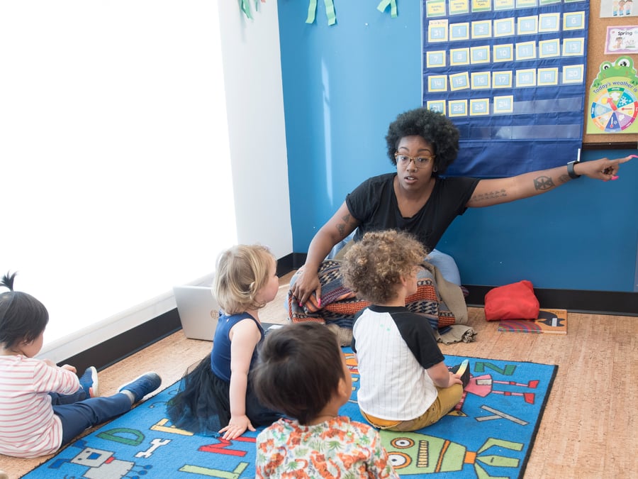 classroom with children