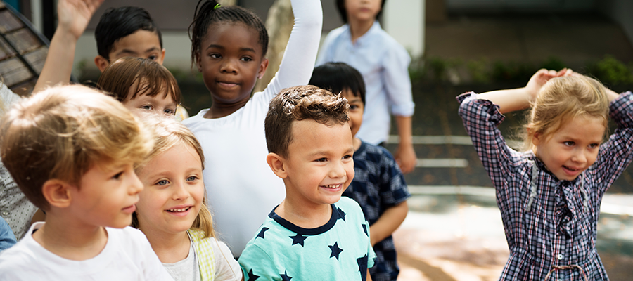 diverse children outside