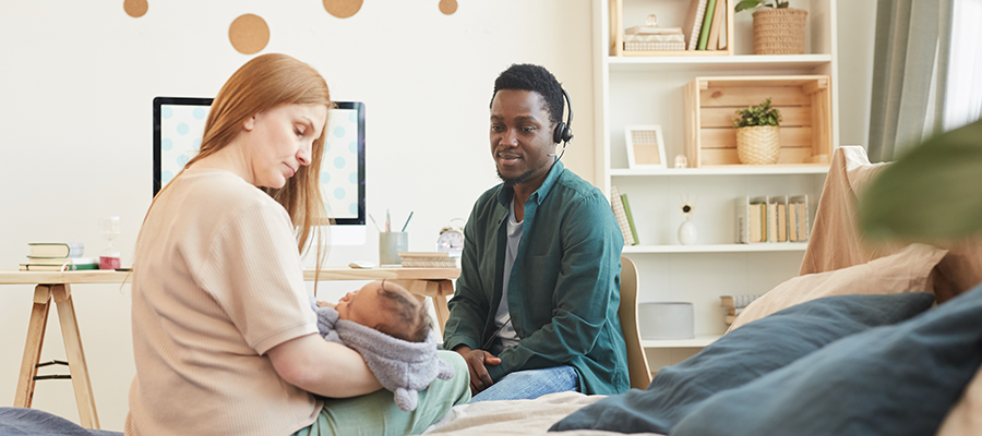 interracial family essential workers