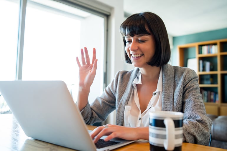 woman doing a virtual visit