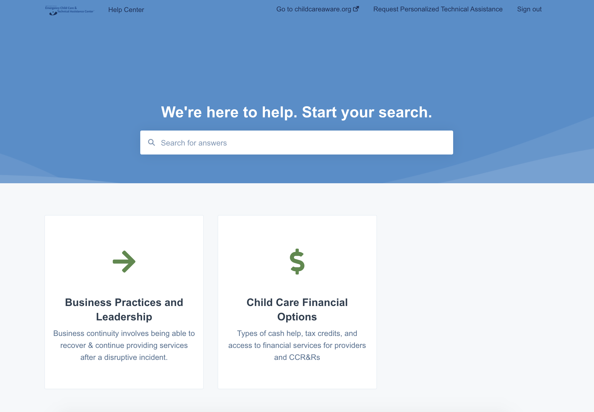 Access the Help Center