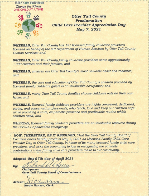 Otter Tail County Proclamation